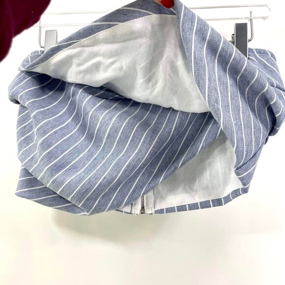 SAGE THE LABEL Blue White Striped Strapless Crop Top - Picture 7 of 9